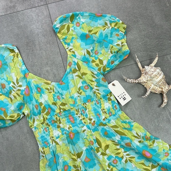 🔆BILLABONG🔆SOMETHING PRETTY DRESS FLORAL MINI VACATION CUTE! - Picture 5 of 14